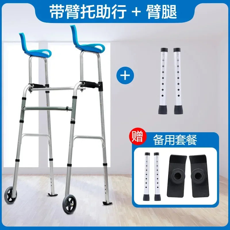 Carrito de compras para ancianos, muletas auxiliares para caminar, puede sentarse y plegar el coche de caña para caminar, soporte para viajes