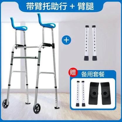Carrito de compras para ancianos, muletas auxiliares para caminar, puede sentarse y plegar el coche de caña para caminar, soporte para viajes