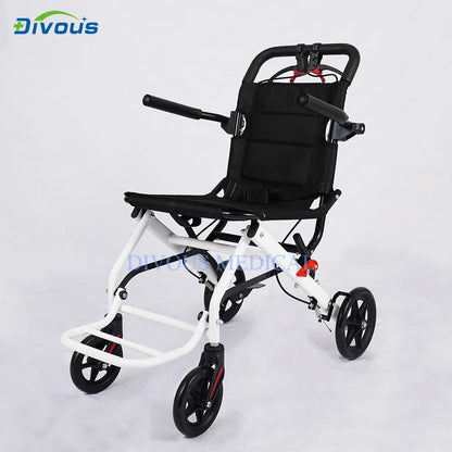 Sillas de ruedas manuales para adultos, silla de transporte, ligera, plegable, portátil, plegable, para viaje, silla de ruedas transparente