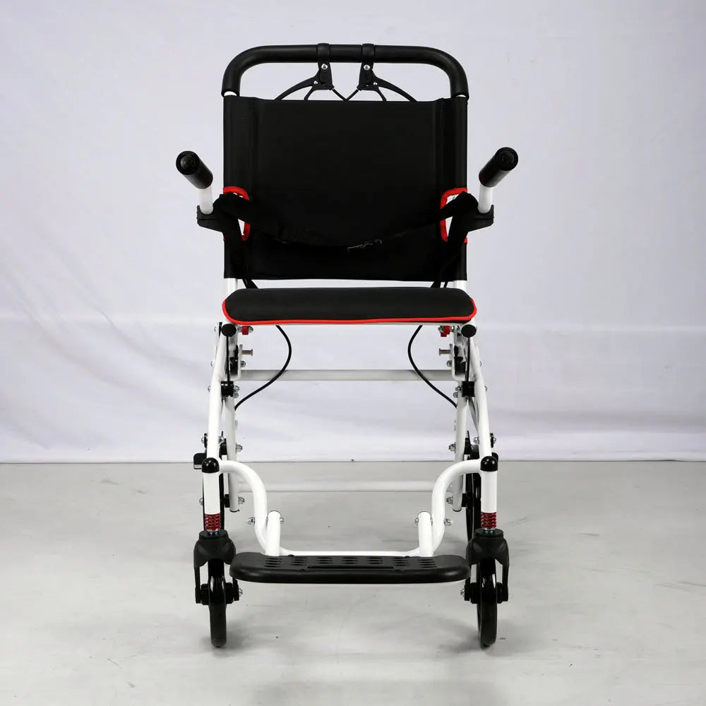Carro plegable ligero de viaje con asiento de cuatro ruedas para aeropuerto de aleación de aluminio
