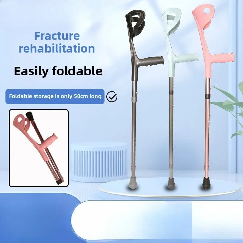 Bastón plegable de aluminio ultraligero ‌   Bastón de trekking ajustable con correa de cuero y punta antideslizante Personal de senderismo ligero