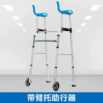 Carrito de compras para ancianos, muletas auxiliares para caminar, puede sentarse y plegar el coche de caña para caminar, soporte para viajes
