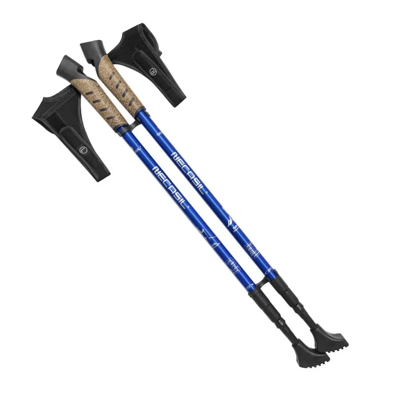 2 uds bastones nórdicos Trek Pole telescópico Alpenstock 7075 aleación de aluminio muleta de tiro Senderismo bastón para caminar senderismo