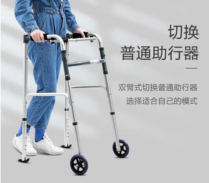 Carrito de compras para ancianos, muletas auxiliares para caminar, puede sentarse y plegar el coche de caña para caminar, soporte para viajes