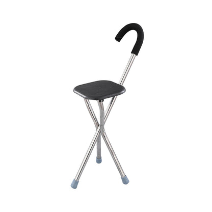 Asiento de bastón plegable para personas mayores, accesorio cómodo para sentarse, capacidad de 260kg, bastón de viaje plegable de tres patas, bastón para caminar