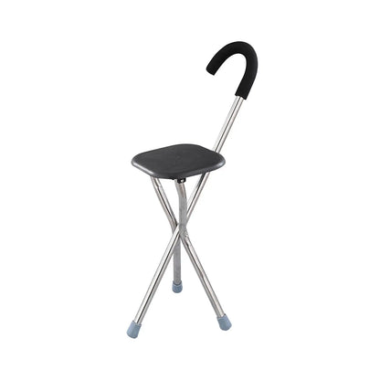 Asiento de bastón plegable para personas mayores, accesorio cómodo para sentarse, capacidad de 260kg, bastón de viaje plegable de tres patas, bastón para caminar