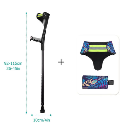 Muletas Lefeke para antebrazo, plegables, ajustables, de aluminio, fácil muleta para codo, bastón ligero