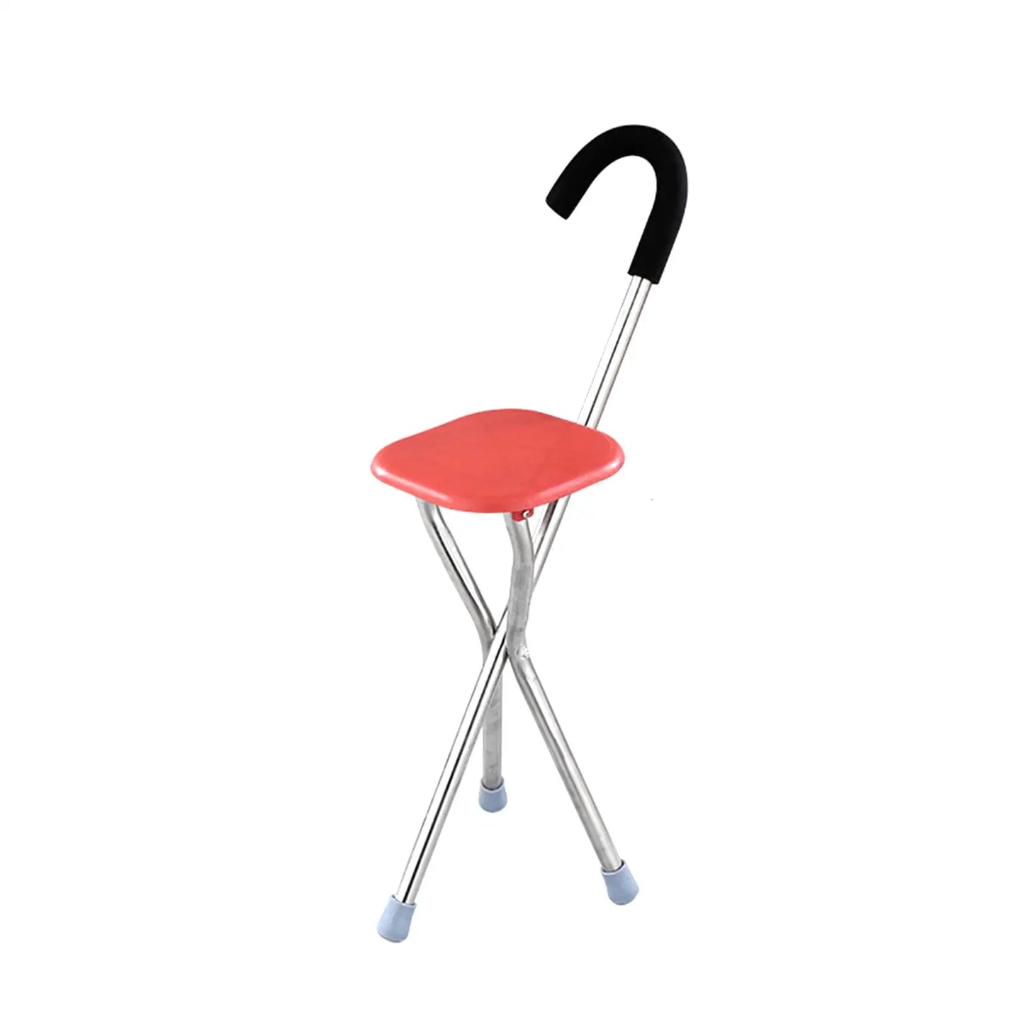 Asiento de bastón plegable para personas mayores, accesorio cómodo para sentarse, capacidad de 260kg, bastón de viaje plegable de tres patas, bastón para caminar