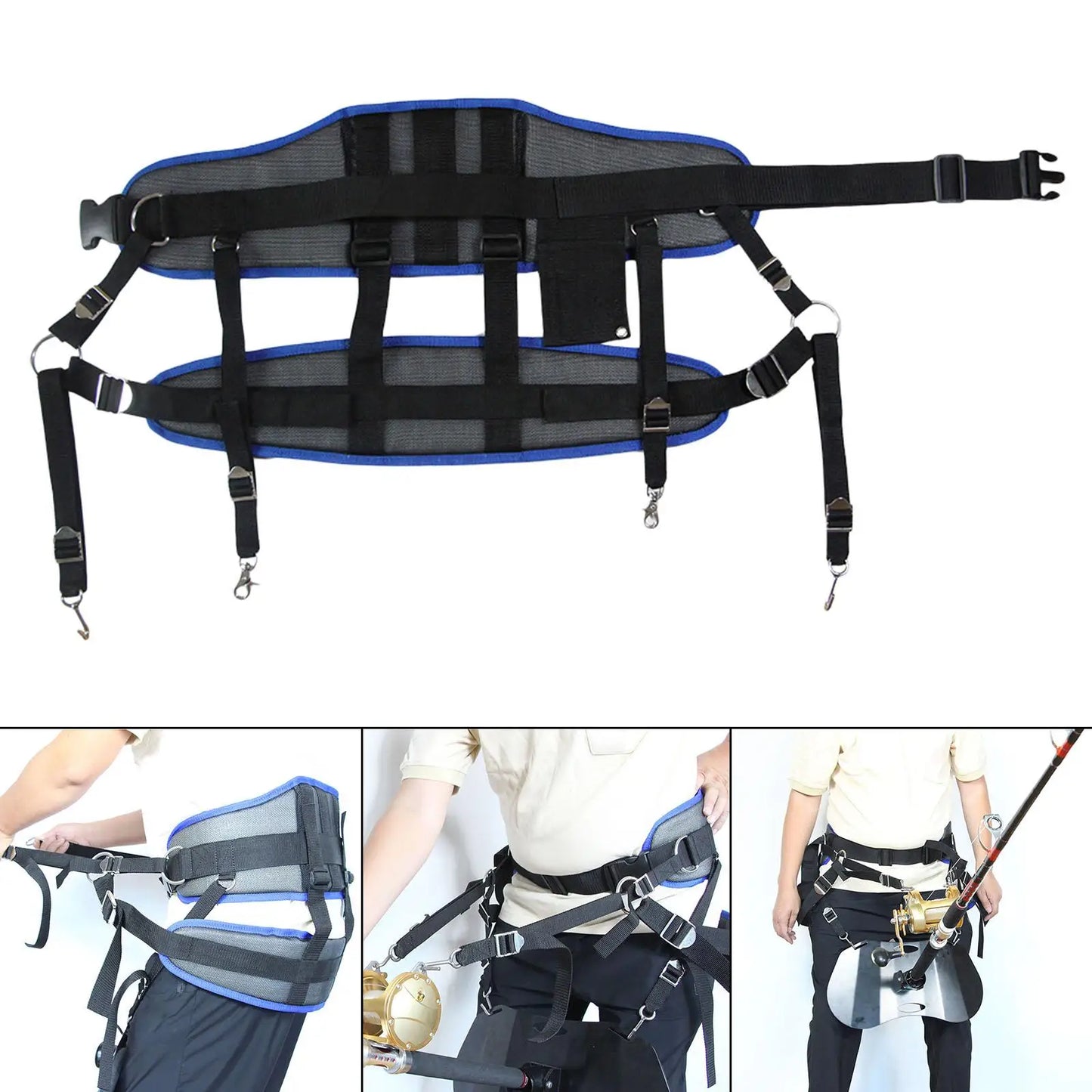 Chaleco de pesca con cinturón de cintura, chaleco de mar con hombros descubiertos y espalda para Kit de pesca de carpa de pie